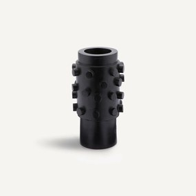 Vaas in gezwart mangohout, H28 cm, Daipur