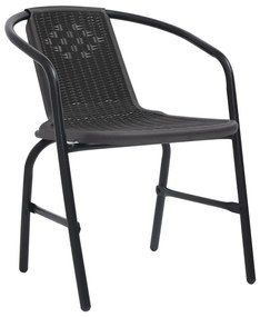 vidaXL Tuinstoelen 2 st 110 kg kunststof rattan en staal