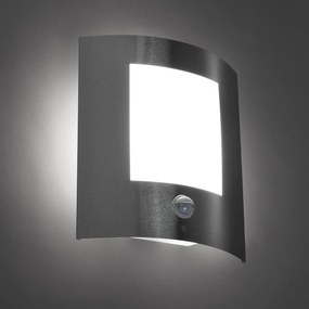 Moderne buitenwandlamp staal bewegingssensor IP44 - Emmerald 1