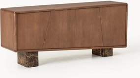 Houten dressoir Tundra met Emperador marmeren poten