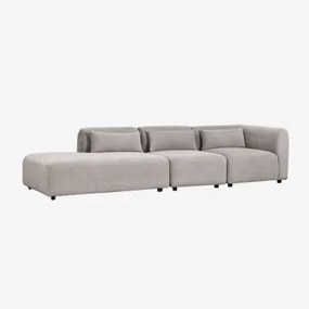 3-delige Modulaire Hoekbank Met Linker Divan Fogler Corduroy Licht Taupegrijs - Sklum