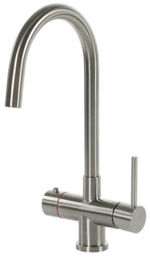 Selsiuz Inox kokend water kraan met combi extra boiler en C-uitloopkraan inox