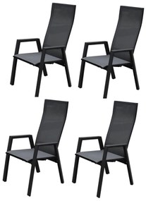 Nancy dining tuinstoel verstelbaar antraciet textileen  set van 4