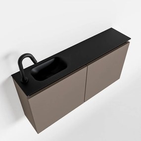 Mondiaz Ture 100cm toiletmeubel smoke met wastafel urban links 1 kraangat