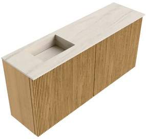 Mondiaz Joya DLux 90cm toiletmeubel oak met wastafel faye links 1 kraangat meli