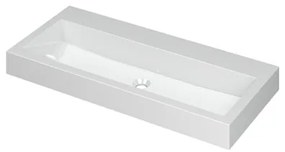 INK Momento wastafel - 100x45x9cm - 1 wasbak - 0 kraangaten - polystone wit glans 3421030