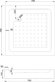 Mexen Rio vierkante douchecabine 70 x 70 cm, transparant, zwart + douchebak, wit - 860-070-070-70-00-4510