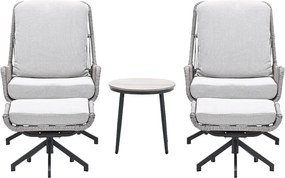 Garden Impressions Bosh draaibare loungestoelen - Lucas bijzettafel Ø50x48 cm