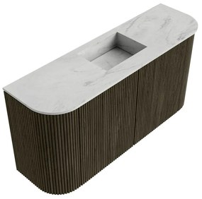 Mondiaz Joya DLux 85cm toiletmeubel ronding links/rechts shadow met wastafel faye midden 1 kraangat opalo