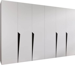 Kledingkast Hartford 607, Zwart, Wit, 202x300x52cm, 210.5 kg, Kledingkast deuren: Met scharnieren