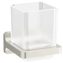 Crosswater Rotar Bekerhouder - 8x9.8x9cm - met beker - vierkant - wandmodel - RVS RT003V