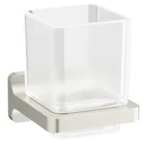 Crosswater Rotar Bekerhouder - 8x9.8x9cm - met beker - vierkant - wandmodel - RVS RT003V