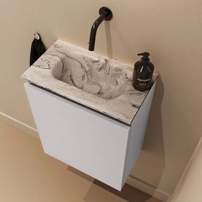 Mondiaz Ture DLux toiletmeubel 40cm cale met wastafel glace midden zonder kraangat