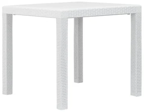 vidaXL Tuintafel 79x79x72 cm rattan-look kunststof wit
