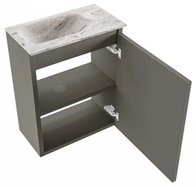 Mondiaz Ture DLux toiletmeubel 40cm smoke met wastafel glace links met kraangat