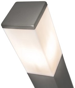 Moderne buitenlamp paal donkergrijs met opaal 45 cm IP44 - Malios