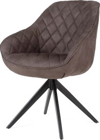 Eetkamerstoel - Neil - met draaivoet - lederlook Toronto antraciet