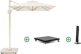 Zweefparasol  2.5x2.5m T1 (incl. voet + hoes) Ivoor Wit Platinum Voyager