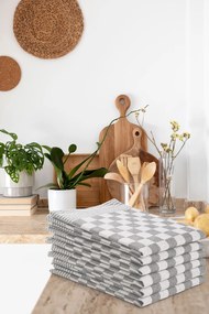 Theedoek ruit – 6 stuks – 50×70 – grijs