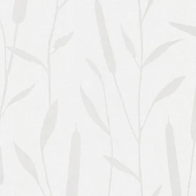 Noordwand Topchic Behang Reed Plumes metallic wit