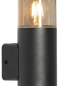 Moderne buiten wandlamp zwart 2-lichts IP44 - Odense Modern E27 IP44 Buitenverlichting rond