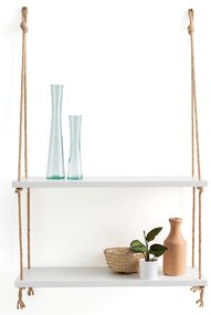 Dubbele wandplank in MDF en sisal L60cm, Mareo