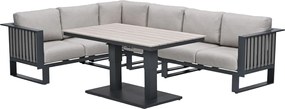 Garden Impressions Gabon - Brugge lounge dining set 5-delig - donker grijs