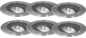 Set van 6 Moderne buiten grondspots staal AR70 verstelbaar IP65 - Delux Modern GU10 IP65 Buitenverlichting