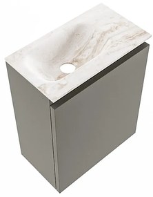 Mondiaz Ture DLux toiletmeubel 40cm smoke met wastafel frappe links zonder kraangat