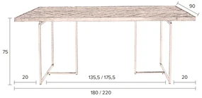Eettafel Visgraat Zwart - 180 X 90cm.