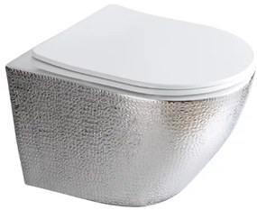 Sanigoods Star Croco toiletpot randloos met zitting platina