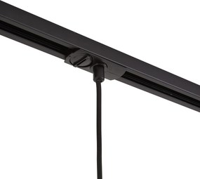 Modern railsysteem zwart met 3 hanglampen goud met helder glas 1-fase - Iconic Laura