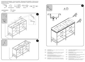 Differnz Industrial onderkast 140cm bruin licht