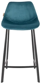 Dutchbone Franky Lage Fluwelen Barstoel Blauw