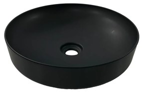 Salenzi Form ronde opbouw waskom met clickwaste mat zwart 45cm