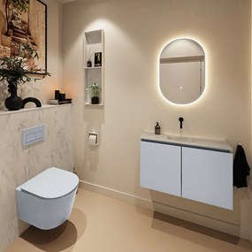 Mondiaz Ture DLux toiletmeubel 80cm clay met wastafel opalo midden zonder kraangat