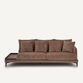 Halve bank met tafelblad, van gemengd fluweel, MODERNISTE