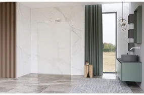 Fortifura Galeria Vrijstaande Inloopdouche - 90x200cm - Glas mat - antikalk - 8mm veiligheidsglas - wandsteunen - Wit mat SW927768 2x/SW797929