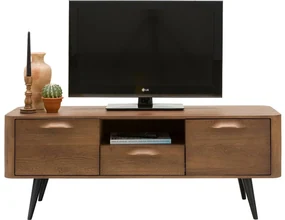 Goossens Tv Meubel Bjarte, 2 deuren 1 lade 1 open vak 135 cm breed