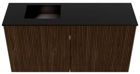 Mondiaz Joya 80cm toiletmeubel walnut met wastafel faye links zonder kraangat urban
