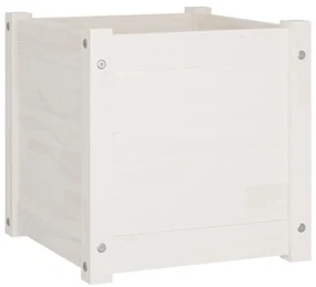 vidaXL Plantenbak 40x40x40 cm massief grenenhout wit