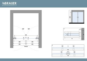 Brauer Void profielloze pendeldeuren 70cm zwart mat