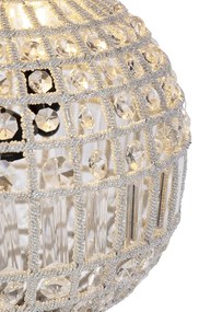 Art Deco hanglamp kristal met goud 35 cm - Kasbah Klassiek / Antiek, Art Deco E27 bol / globe / rond Binnenverlichting Lamp