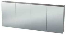 Nemo Spring Nebulo luxe spiegelkast - 140x65x17.8cm - 4 dubbelzijdige spiegeldeuren - glazen leggers - met stopcontact - zonder schakelaar - kleur: F988 W04 Raw Concrete 20037095