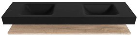 Zaro Alan badmeubel 180cm met planchet washed oak en vrijhangende wastafel cloud dubbel zonder kraangat urban