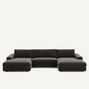 5-zits panoramabank fluweel chenille, Skander