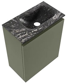 Mondiaz Ture DLux toiletmeubel 40cm army met wastafel lava rechts zonder kraangat