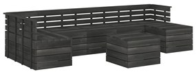 vidaXL 8-delige Loungeset pallet massief grenenhout donkergrijs