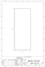 Gliss Design Basic spiegel 180x70cm