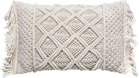 Atmosphera Sierkussen Macramé 30x50 cm - Ecru - Woonkamer Decoratie - Katoen & Polyester